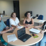 Da esquerda para a direita, Luciane Engel, assessora Técnica do CFESS, Cristina, Conselheira Daniela Moller